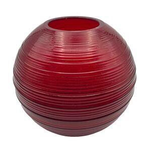 Vintage 1930s Imperial Glass Co. 5.5" Spun/Reeded Rose Bowl (#701) Ruby Red VGC
